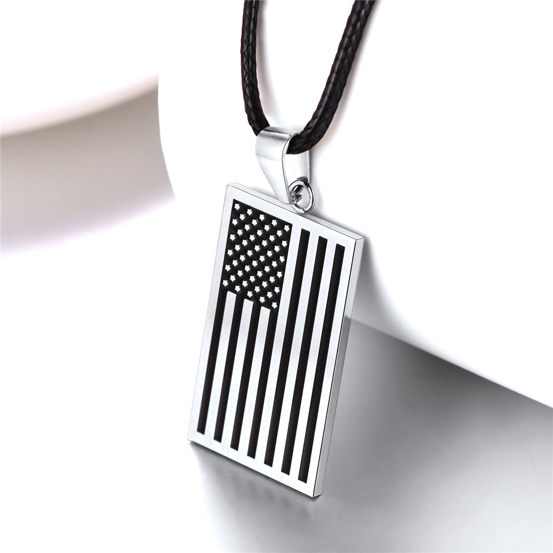 American Flag Dog Tag Pendant Nekclace For Men