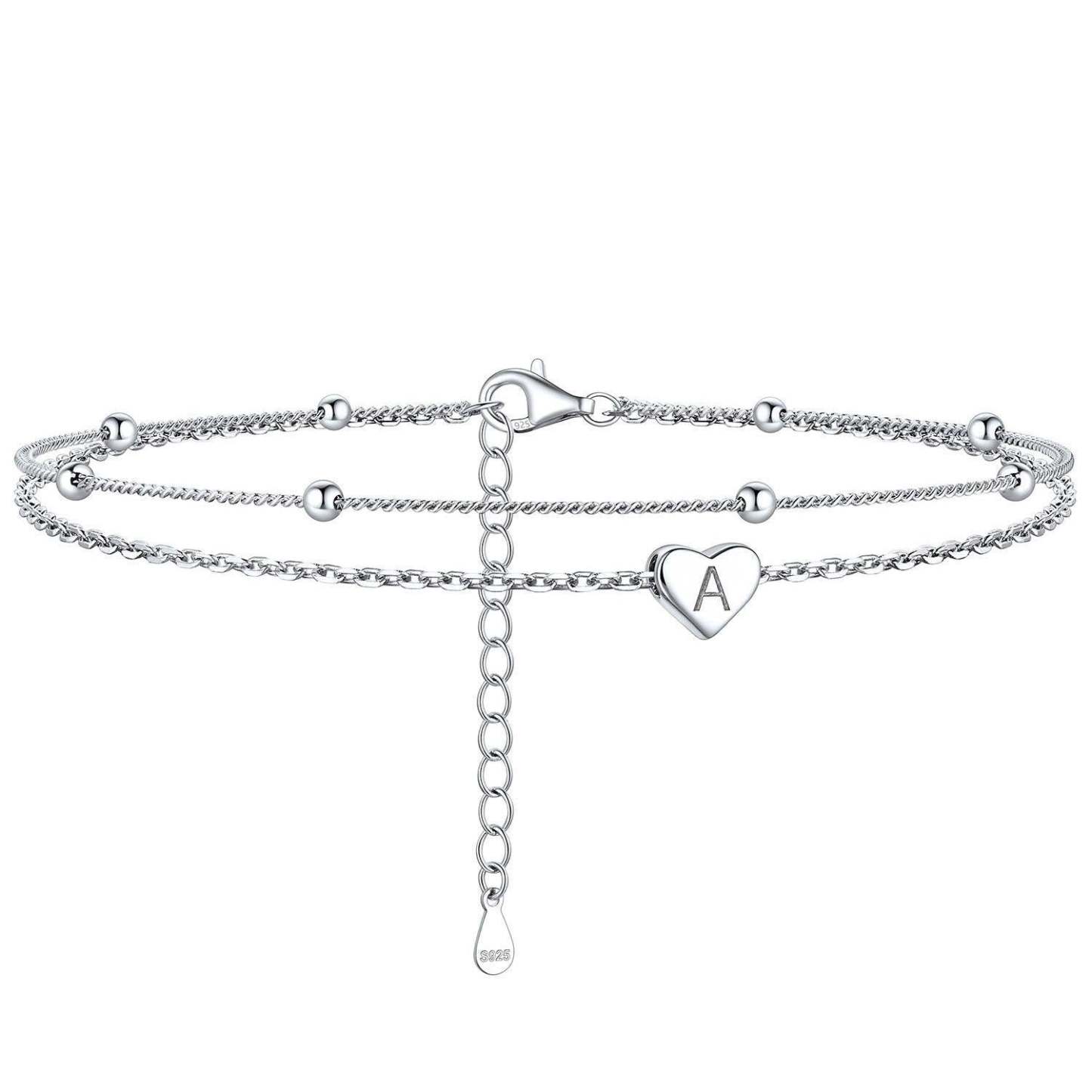 Anklet With Heart Letter A