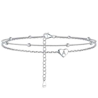 Anklet With Heart Letter A