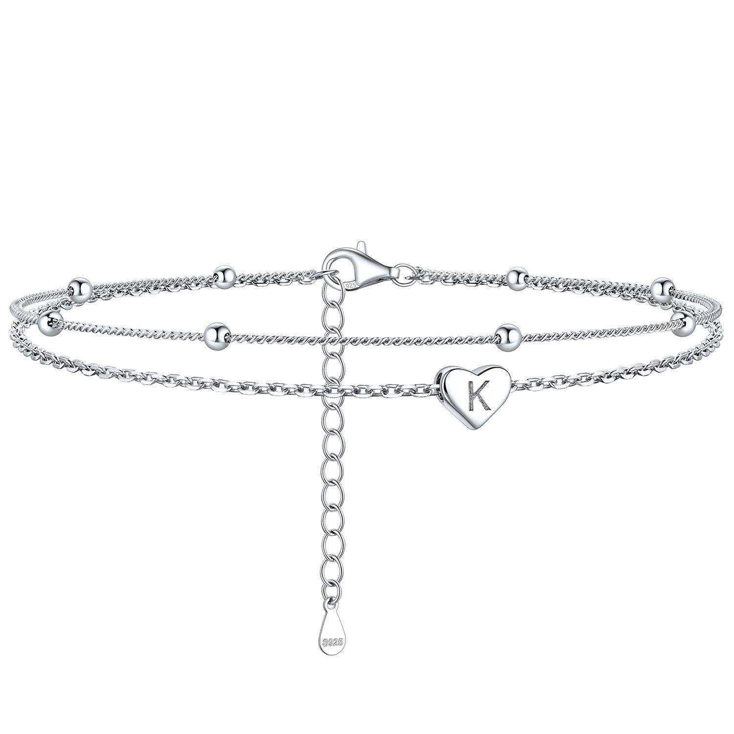 Anklet With Heart Letter K