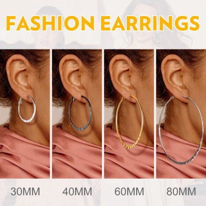 Hoop Earrings For Women Lightweight Stainless Steel