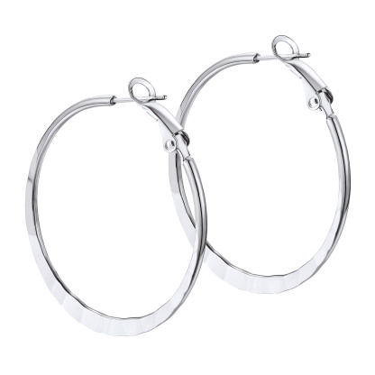 Hoop Earrings For Women Stainless Steel Hoops Lightweight Gothic Jewelry 40mm silver