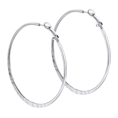 Hoop Earrings For Women Stainless Steel Hoops Lightweight Gothic Jewelry 60mm silver