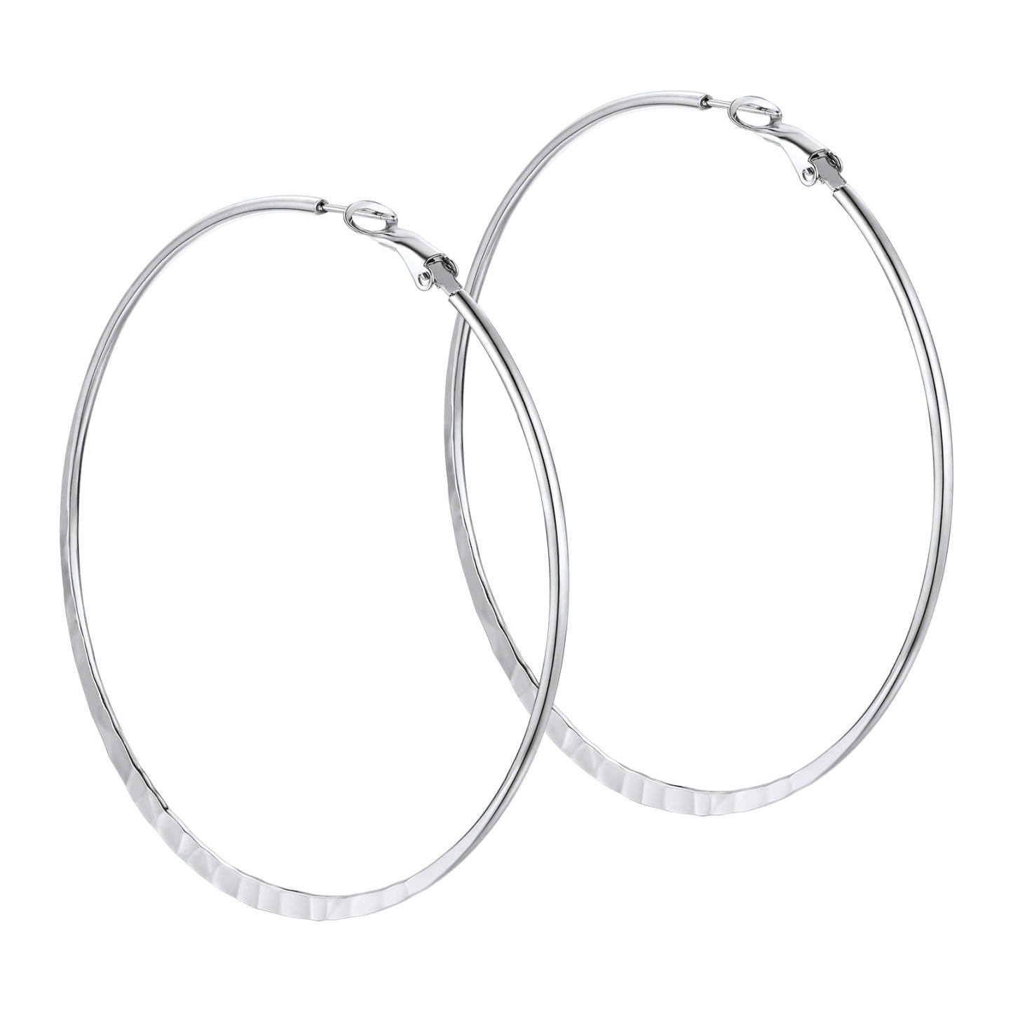 Hoop Earrings For Women Stainless Steel Hoops Lightweight Gothic Jewelry 80mm silver