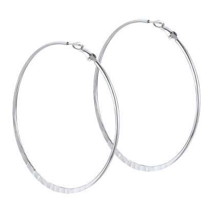 Hoop Earrings For Women Stainless Steel Hoops Lightweight Gothic Jewelry 80mm silver