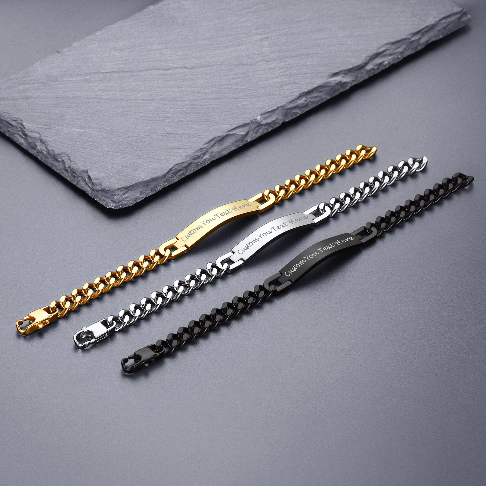 Personalized Stainless Steel Bracelet Cuban Link for Men and Women Collection