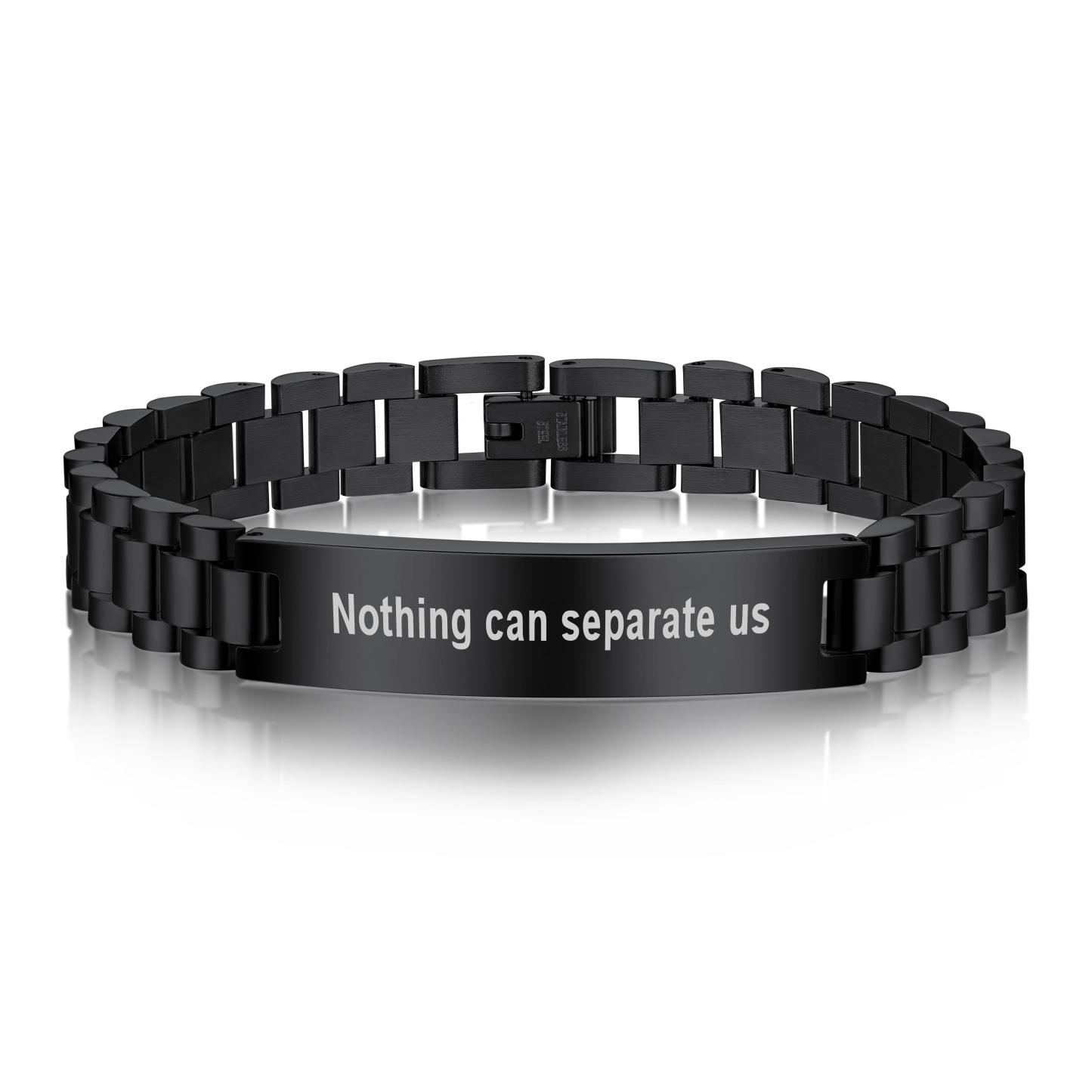 Personalized Engraving Wristband ID Bracelet for women black