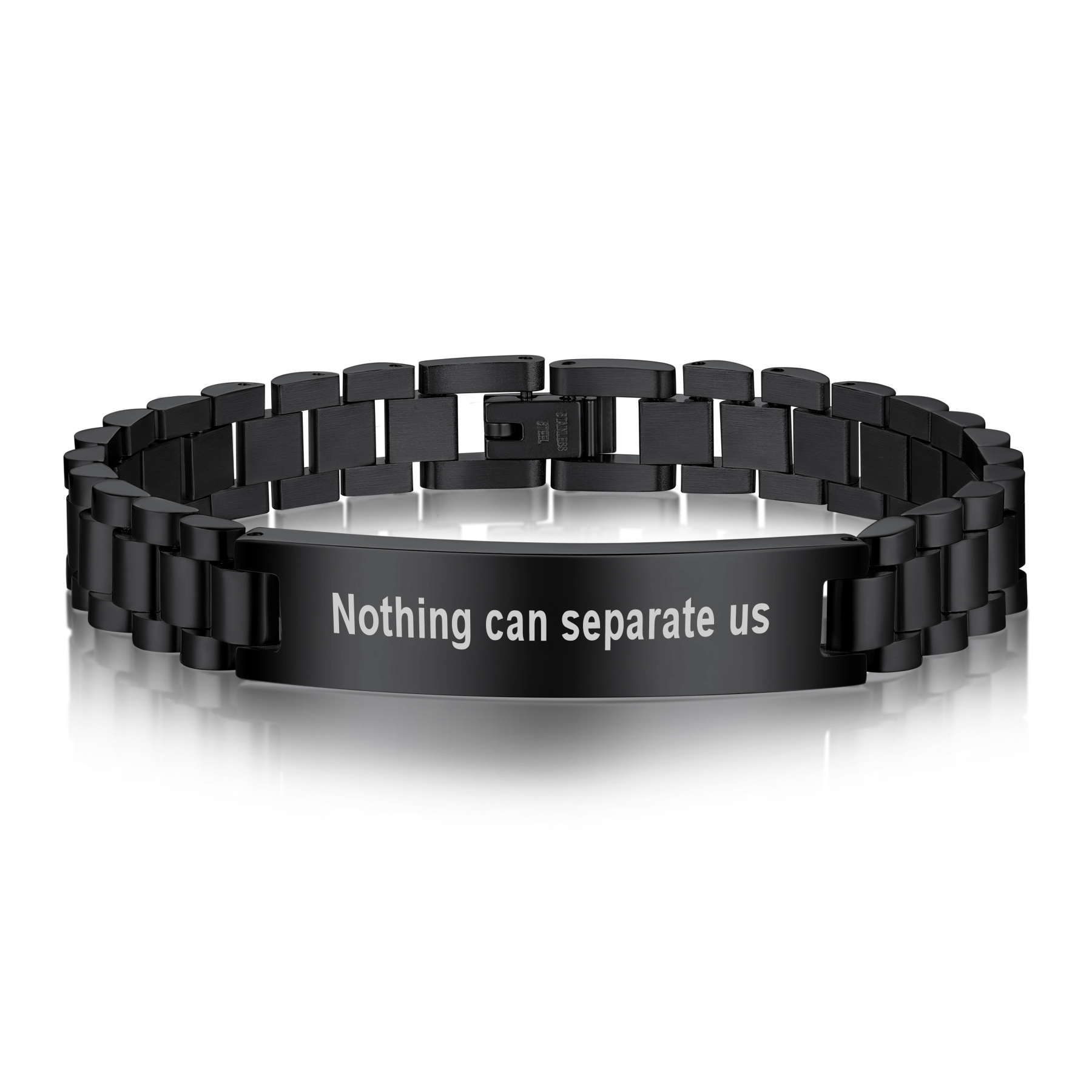 Personalized Engraving Wristband ID Bracelet for women black