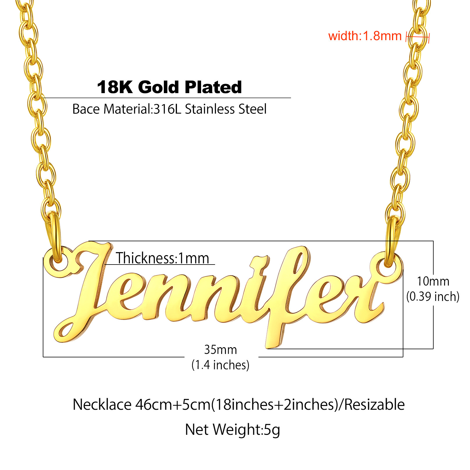 Stainless Steel Custom Name Necklace