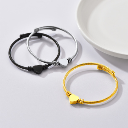 Custom Name Engraved Bangle Cuff Bracelet for Women color