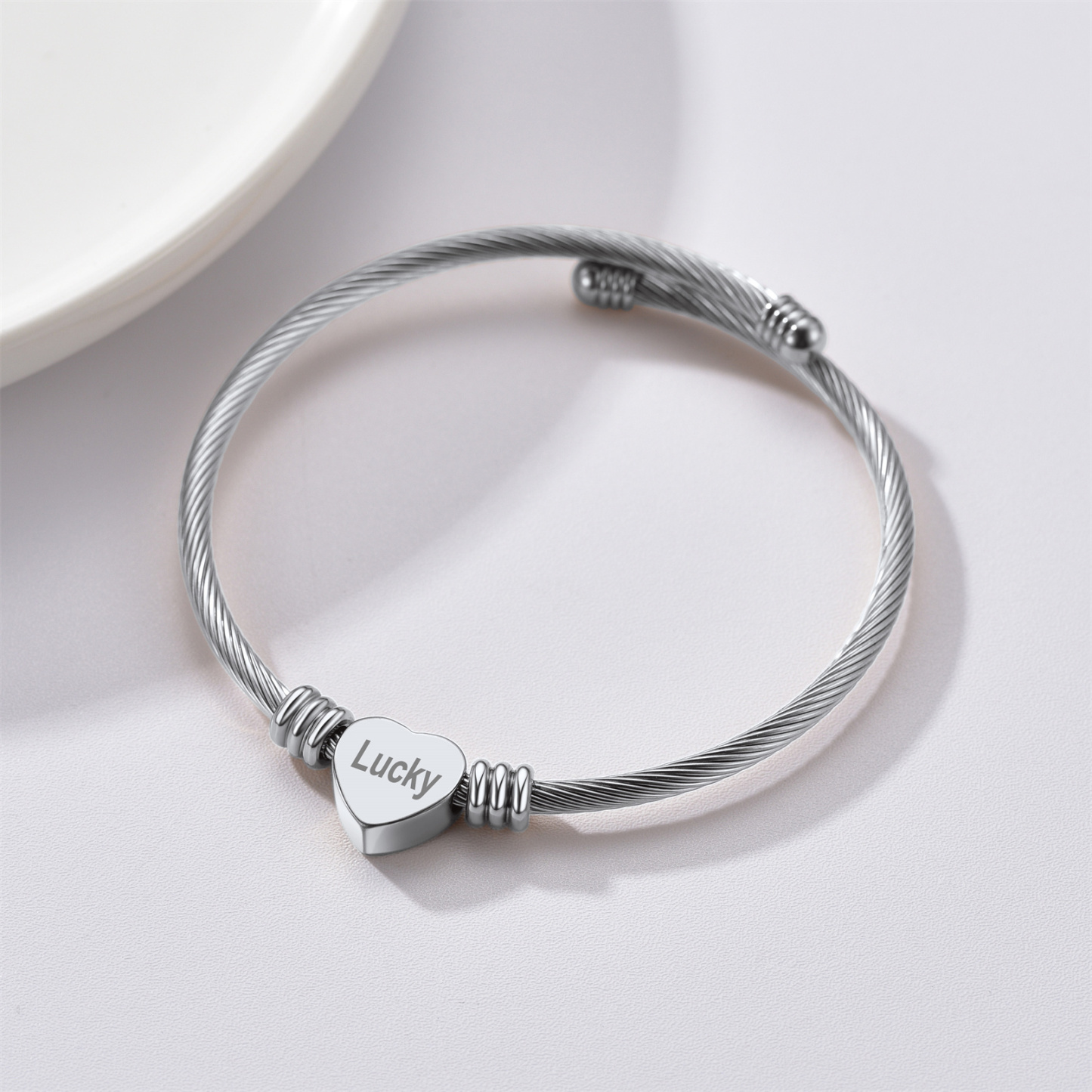 Custom Name Engraved Bangle Cuff Bracelet for Women silver occasion