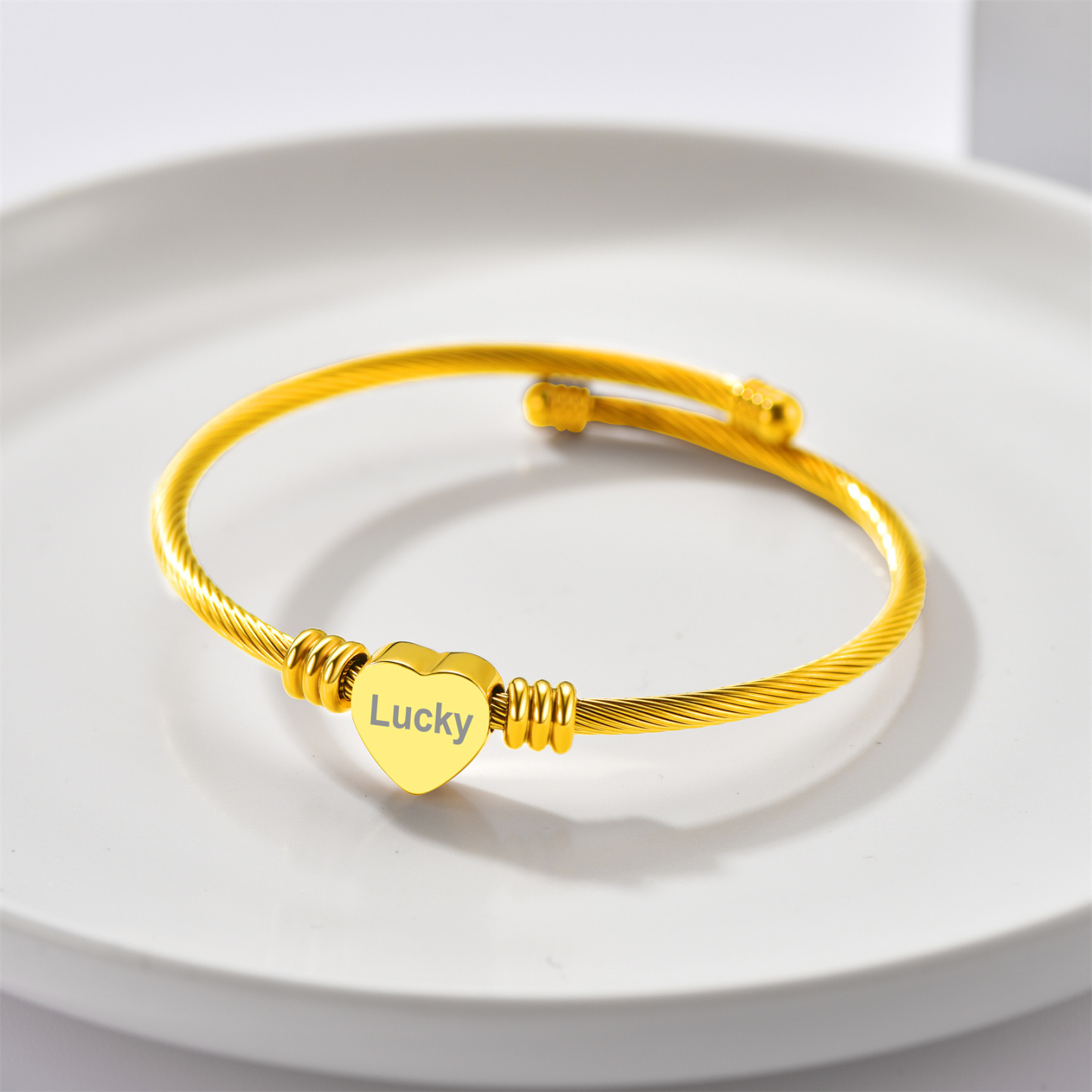 Custom Name Engraved Bangle Cuff Bracelet for Women occasion gold