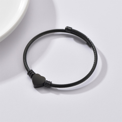 Custom Name Engraved Bangle Cuff Bracelet for Women occasion black