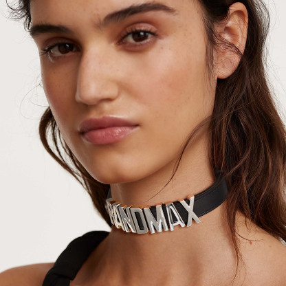 Personalized Women's Choker Leather Name Necklace