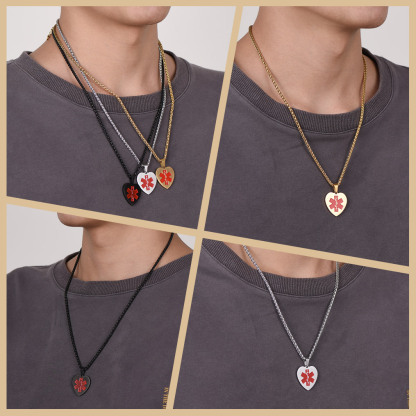 Custom Engraved Medical ID Medical Alert Necklace model show