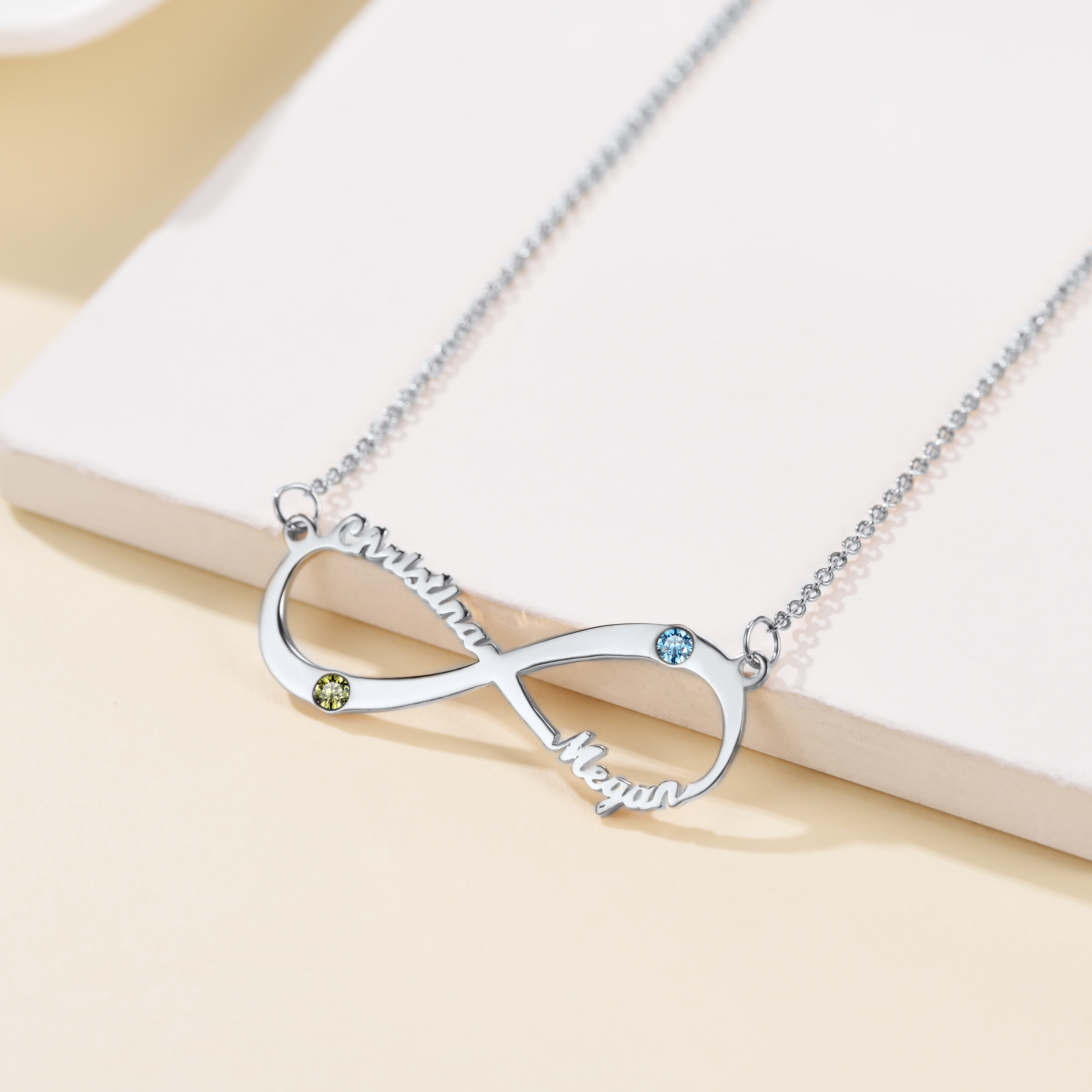 Personalized Birthstone 925 Sterling Silver Infinity Name Necklace for Women occasion