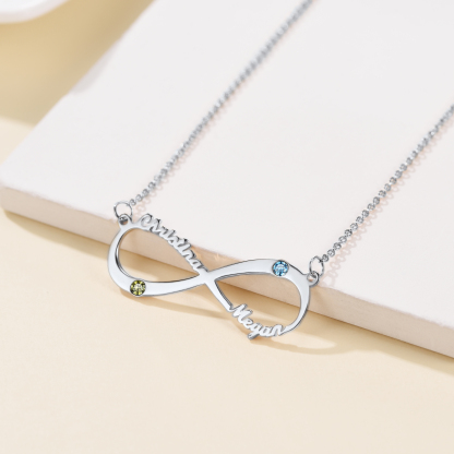 Personalized Birthstone 925 Sterling Silver Infinity Name Necklace for Women occasion