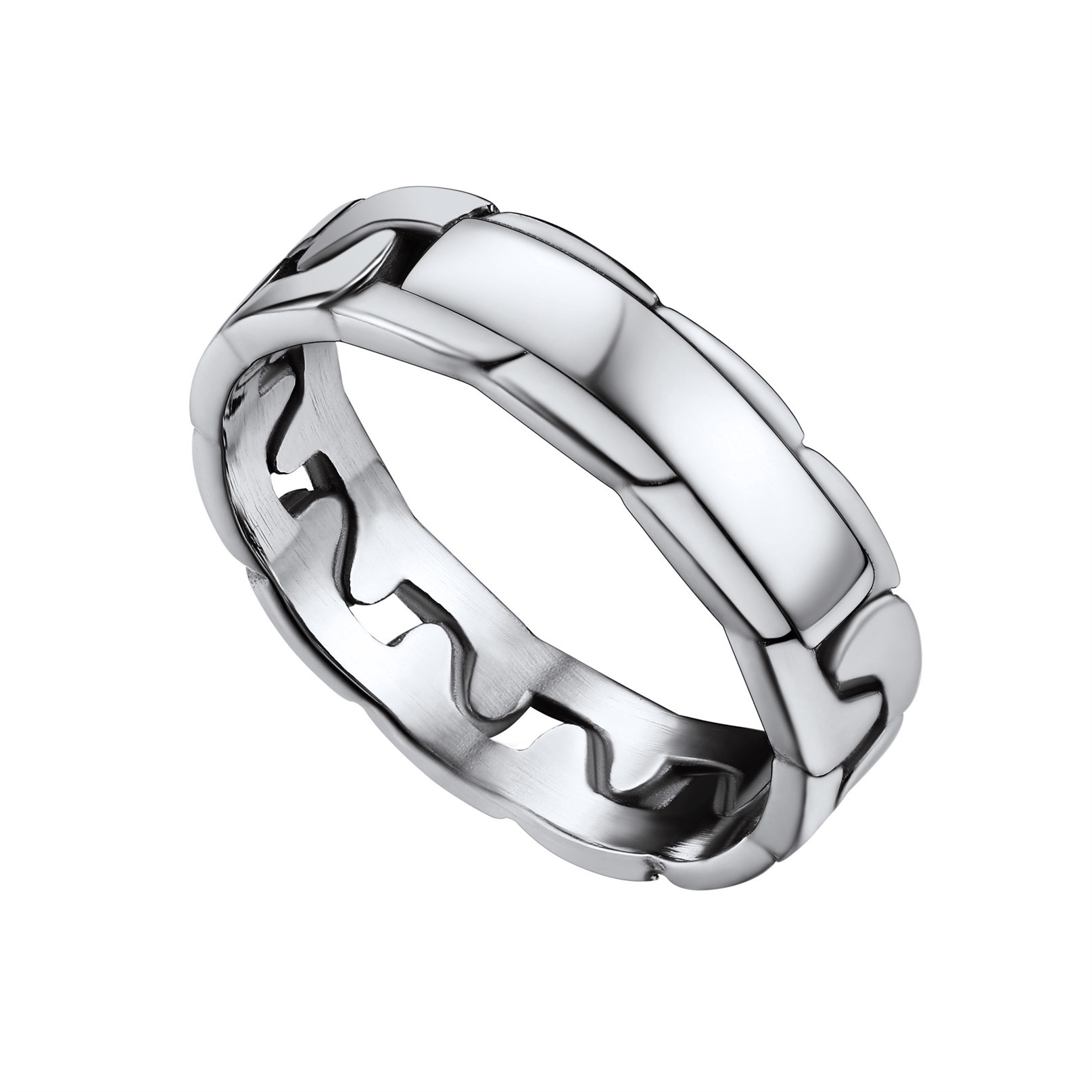 Men Chucky Thumb Stainless Steel Rings Big Fashion Band Ring silver s