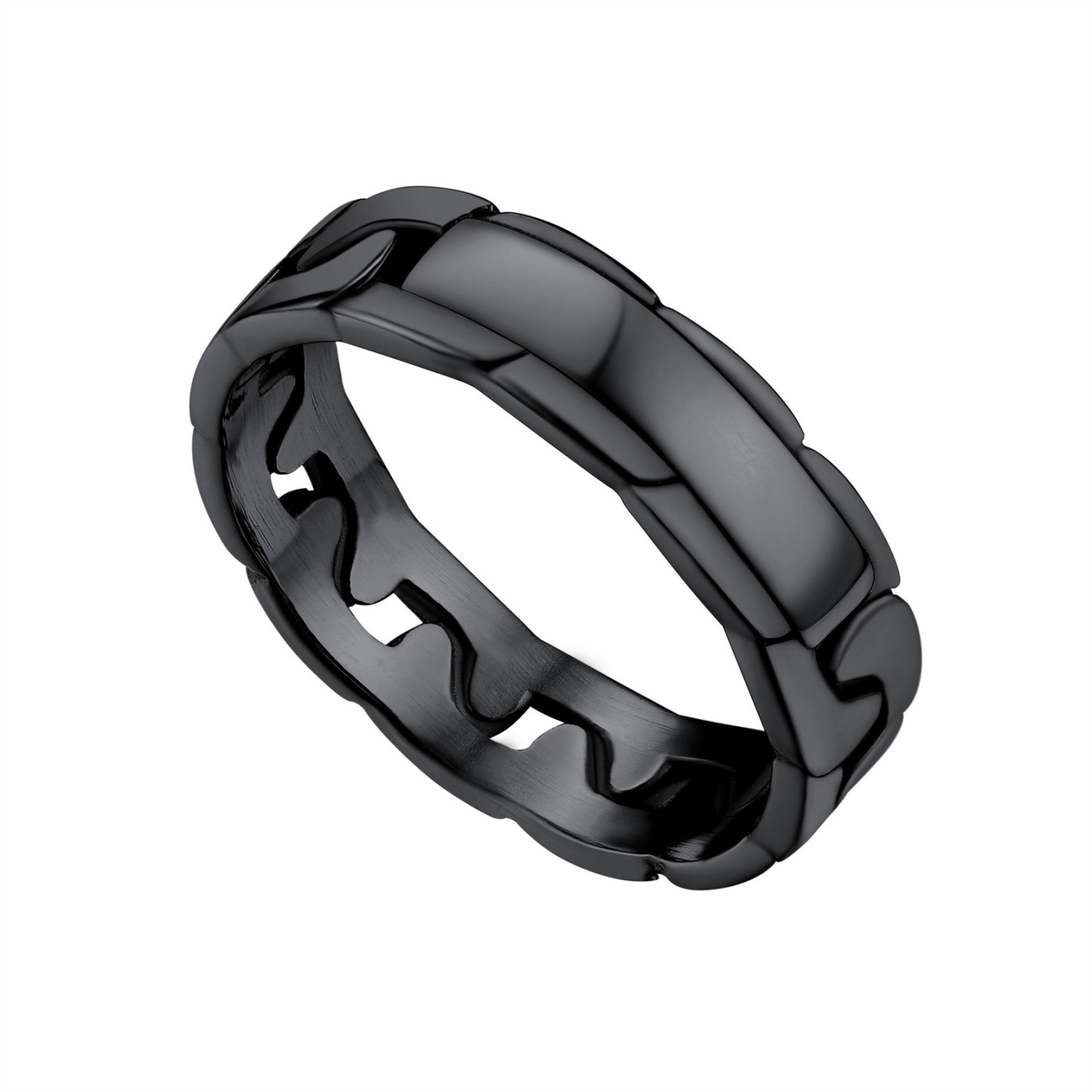 Men Chucky Thumb Stainless Steel Rings Big Fashion Band Ring black s