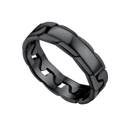 Men Chucky Thumb Stainless Steel Rings Big Fashion Band Ring black s