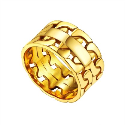 Men Chucky Thumb Stainless Steel Rings Big Fashion Band Ring gold l