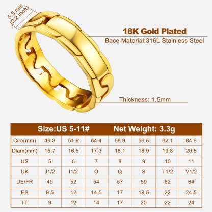 Men Chucky Thumb Stainless Steel Rings Big Fashion Band Ring s detail