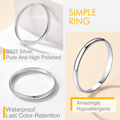 Personalized Sterling Silver Band Ring for Couple