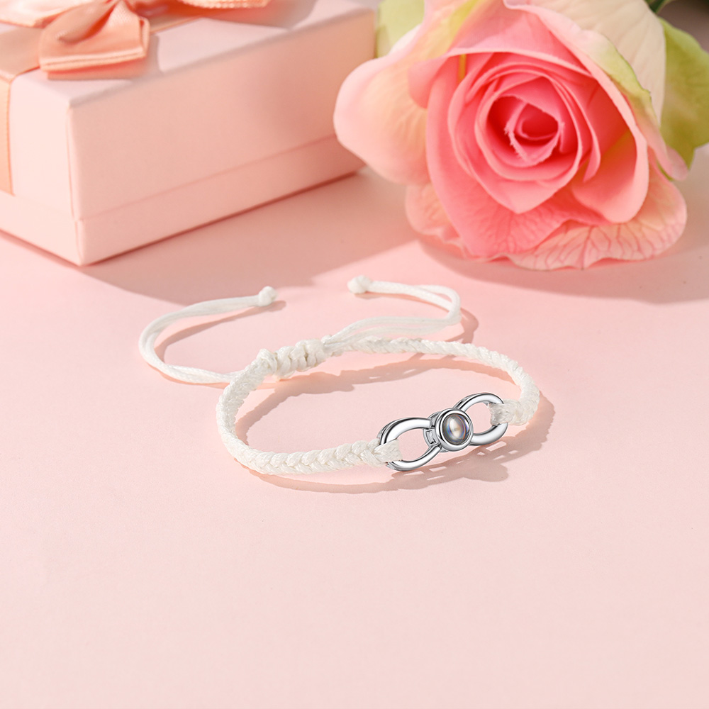 Personalized Infinity Photo Projection Bracelet for Girlfriend