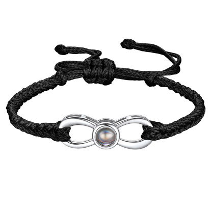 Personalized Infinity Photo Projection Bracelet for Women Black