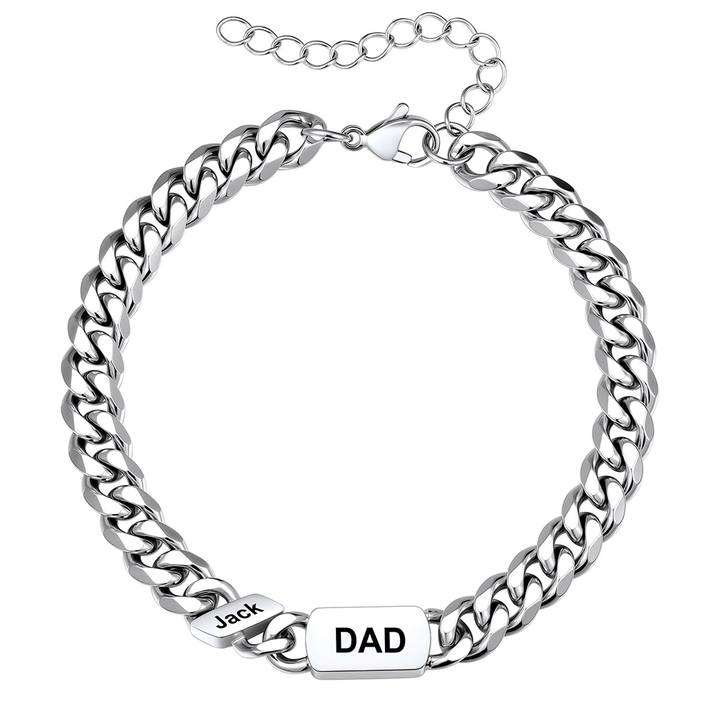 Personalized Multi-Name Cuban Link Bracelet for men