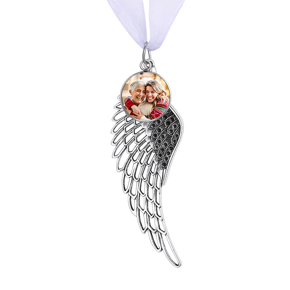 Personalized Photo Christmas angel wing  Ornament