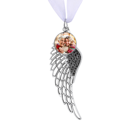Personalized Photo Christmas angel wing  Ornament