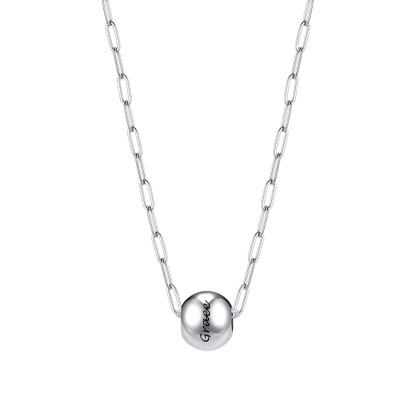 Personalized 1 Name Bead Ball Necklace