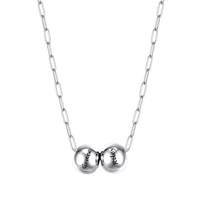 Personalized Name Bead Ball Necklace