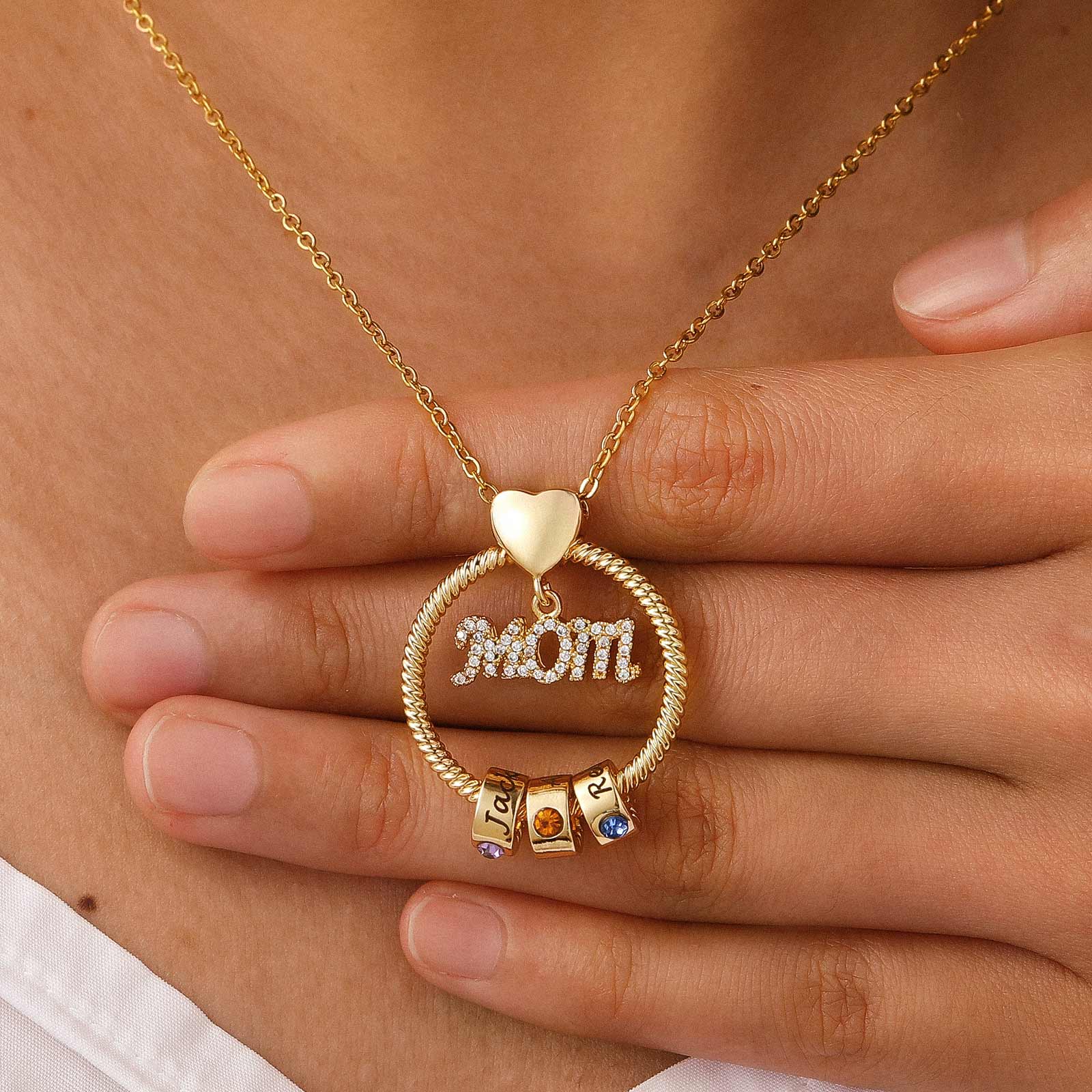 Personalized Name Birthstone Necklace 