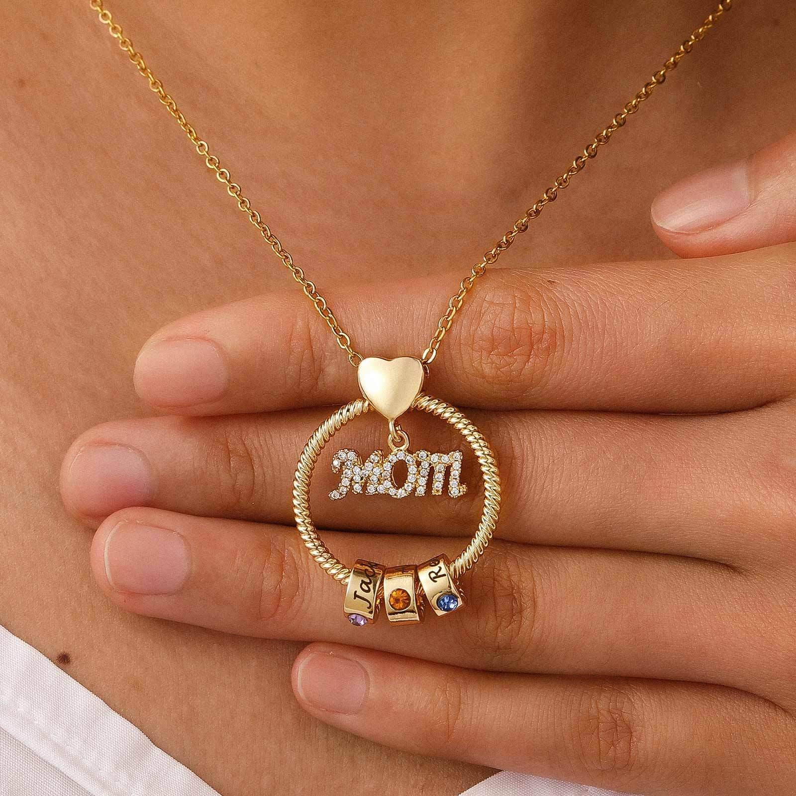 Personalized Name Birthstone Necklace 