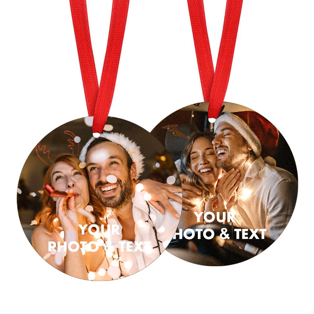 Personalized 2-Sided Photo Ornament Circle