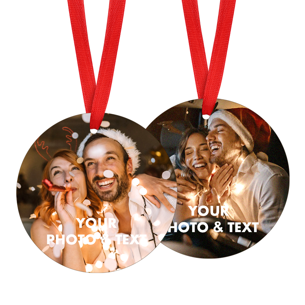 Personalized 2-Sided Photo Ornament Circle