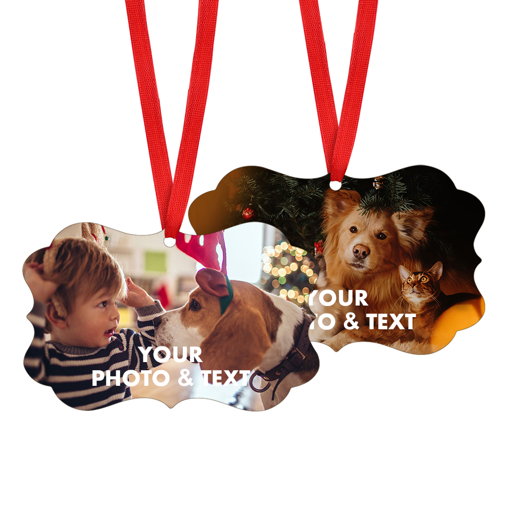 Personalized 2-Sided Photo Rectangle Ornament 