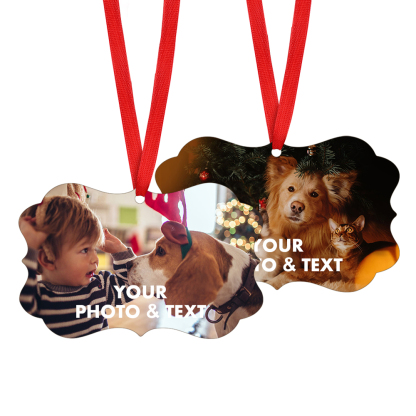 Personalized 2-Sided Photo Rectangle Ornament 