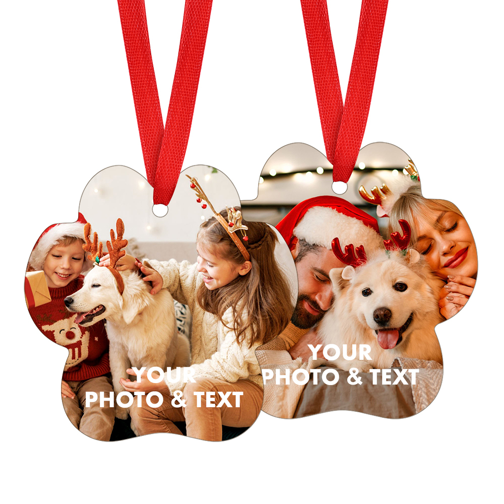Personalized 2-Sided Photo Paw Ornament