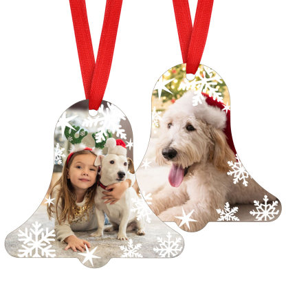 Personalized Snowflake Photo bell Ornament