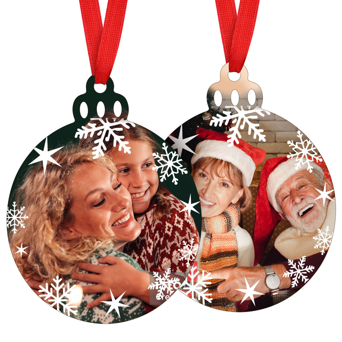 Personalized Snowflake Photo lantern  Ornament