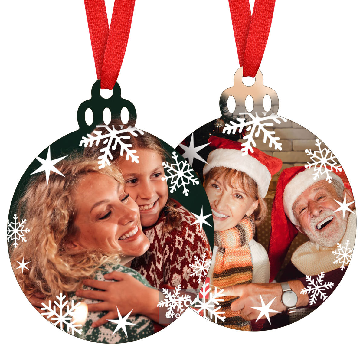 Personalized Snowflake Photo lantern  Ornament