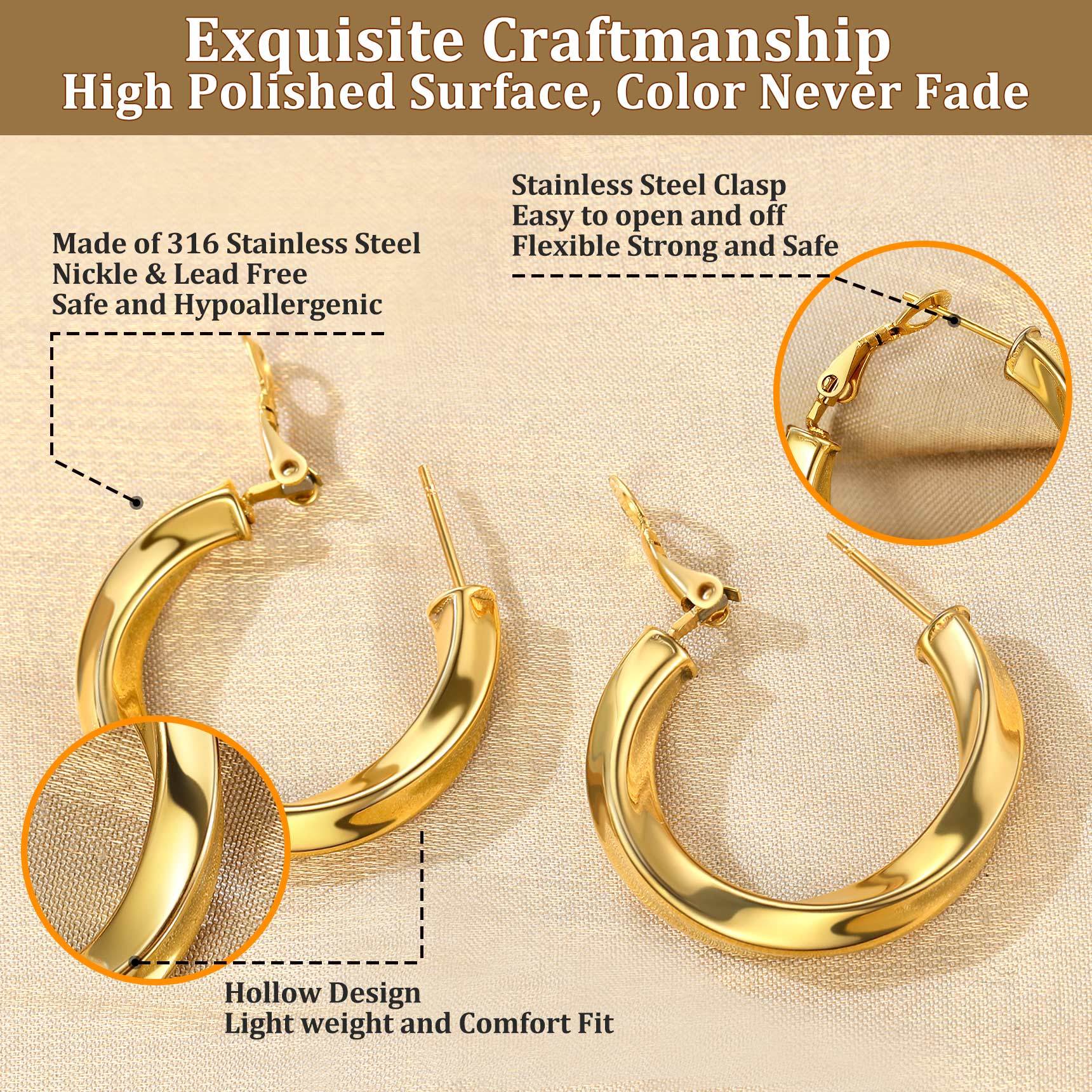 Twisted Hoops Lightweight Earrings detail