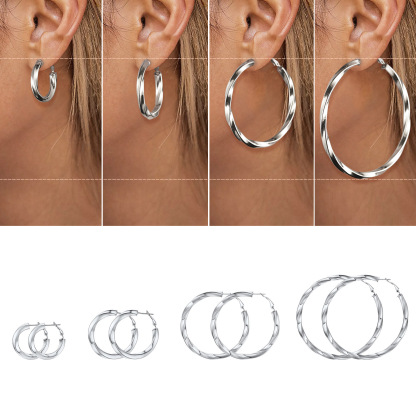 Twisted Hoops Lightweight Earrings size