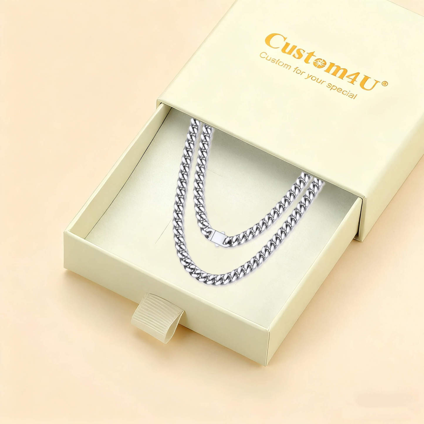 Miami Cuban Link Chain Necklace gift packing