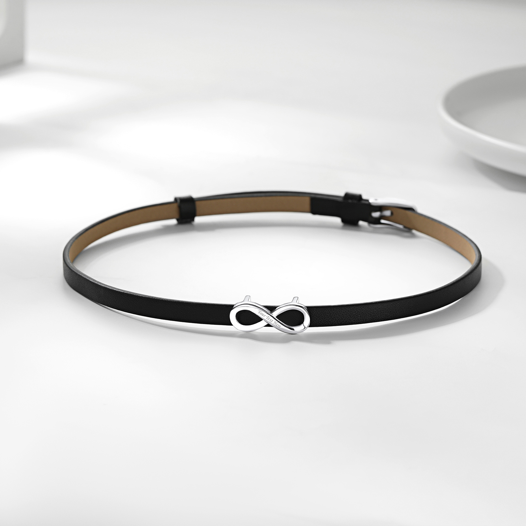 Personalized Engraved Name Leather Choker Necklace for Women occasion