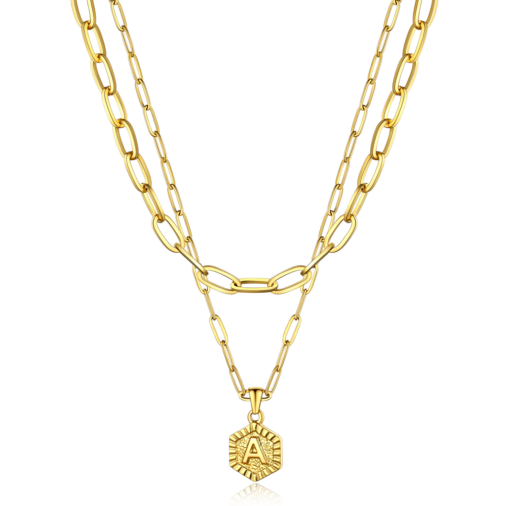 Hypoallergenic 18K Gold Name Initial Necklaces For Women