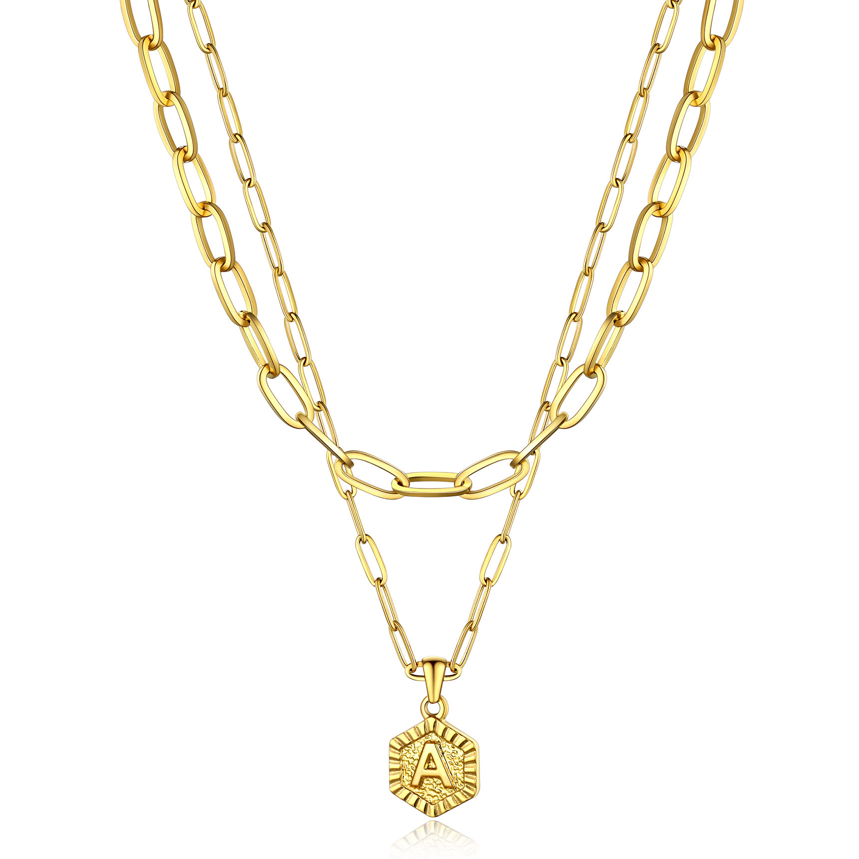 Hypoallergenic 18K Gold Name Initial Necklaces For Women